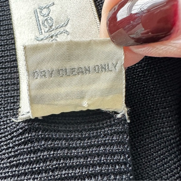 Vintage 90s Belford 100% Silk Black Longline Cardigan Sweater Minimalist Classic - Picture 13 of 16